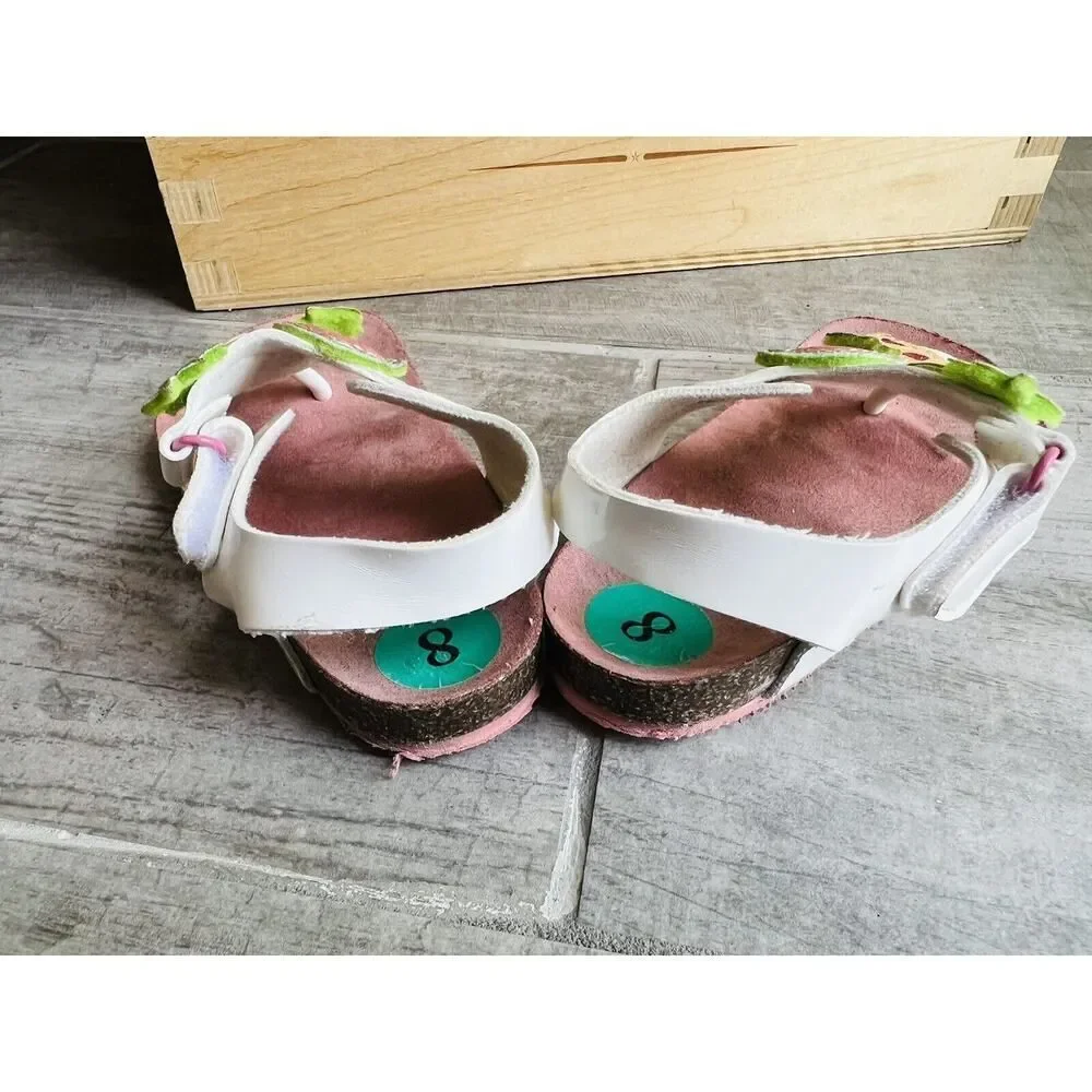 MAGGIE & ZOE Boutique Glitter Fruit Tropical Thong Summer Sandals Shoes Girls 8